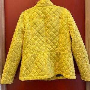 Sunny Yellow & Navy Talbots Navy Patterned Quilted Jacket Like New L